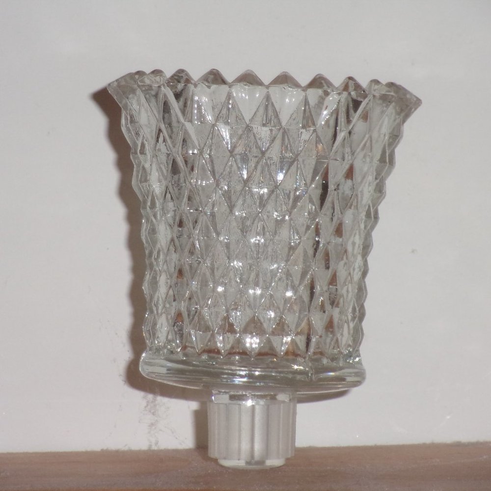 Vintage Clear Crystal Ribbed Glass Votive Tea Candle Holder Insert - Picture 2 of 8